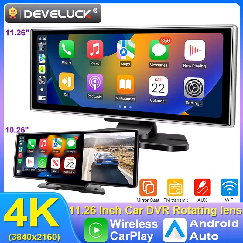 Develuck 11.26 inch dash cam wireless carplay screen review