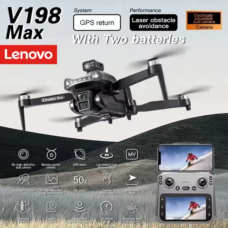 Drone with dual cameras and features