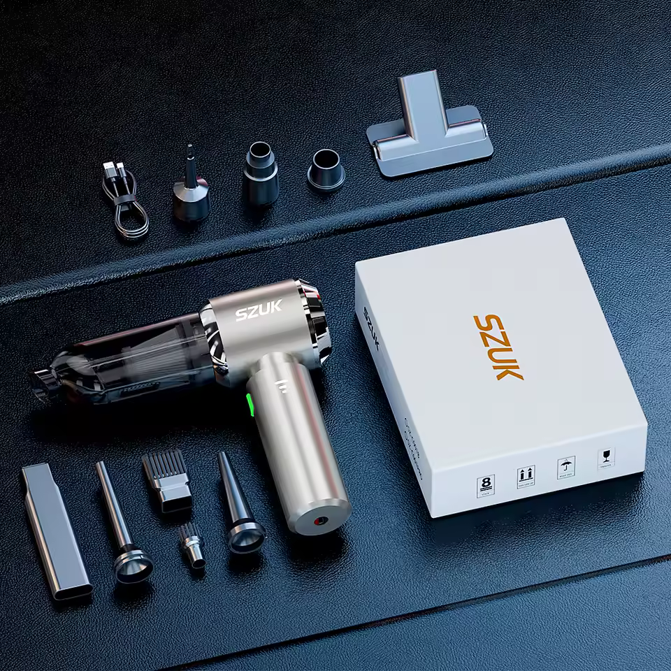 SZUK Wireless Car Vacuum with accessories and nozzle attachments kit