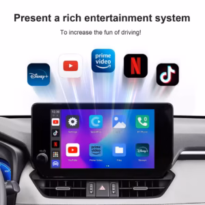Android 13 CarPlay AI Box rich entertainment system with Netflix Disney and Prime Video apps