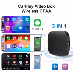 CarPlay Video Box wireless CPAA 3-in-1 adapter with Android 13.0 interface screens
