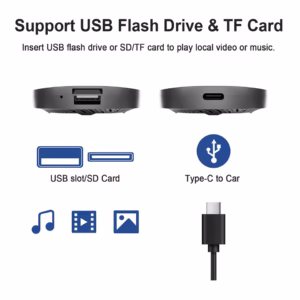 Android 13 CarPlay AI Box USB flash drive and TF card support for local media
