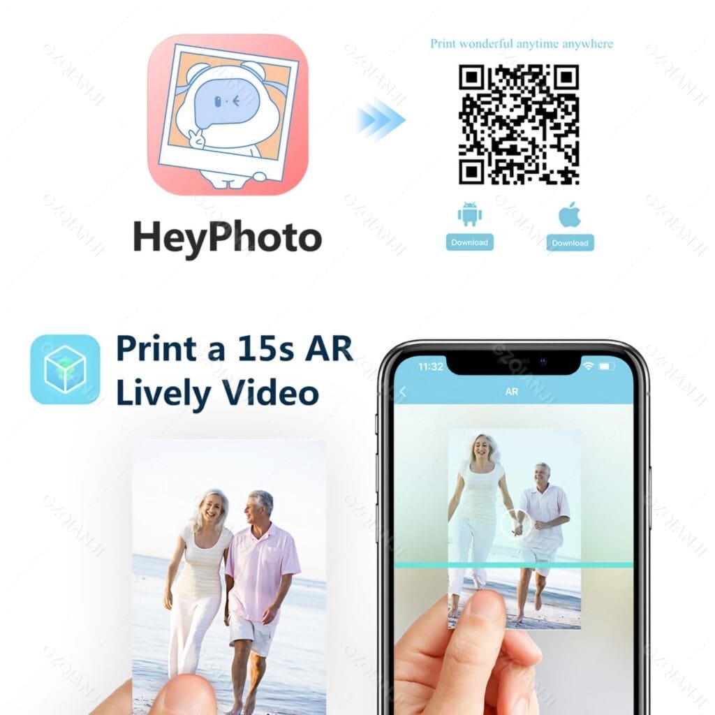 HPRT MT53 Review: Printing 15s AR lively videos using the HeyPhoto smartphone app