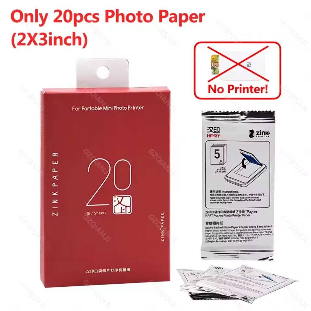 HPRT MT53 Review: 20 pieces pack of 2x3 inch Zink photo sticker paper