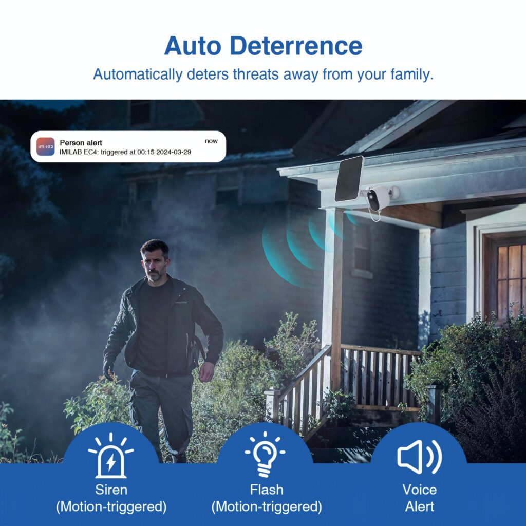 IMILAB EC4 auto deterrence and night motion detection alerts