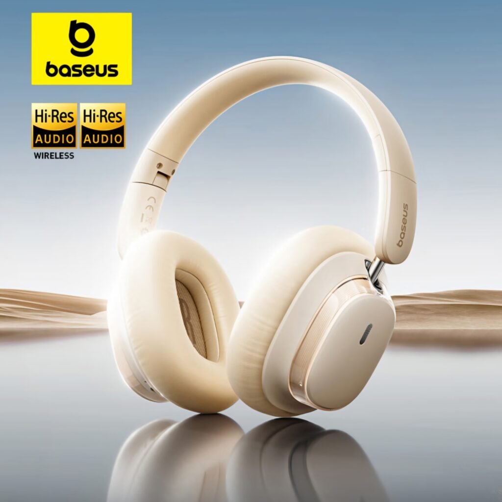 Main product image for the Baseus Bowie H1s Review, showing the over-ear wireless design