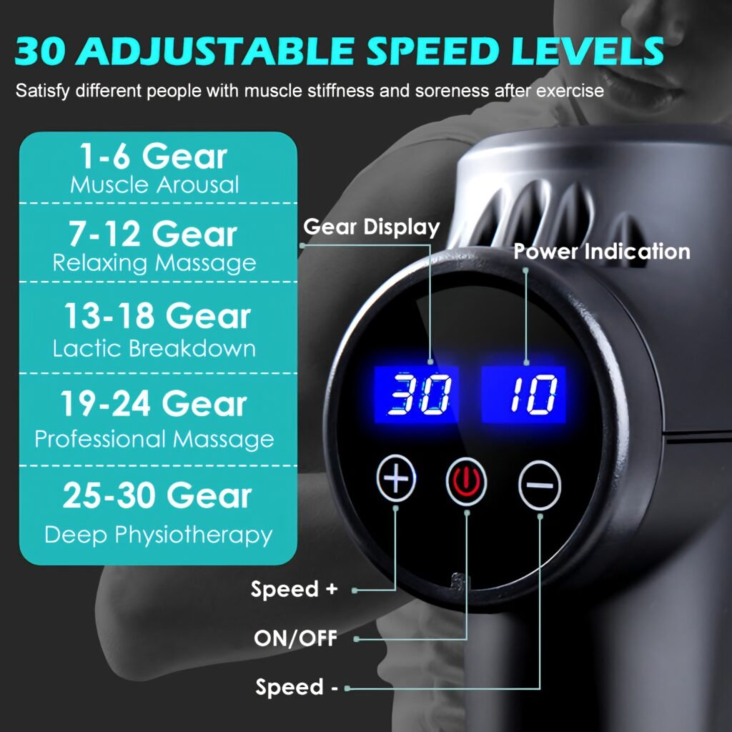 Fascial Massage Gun KH-320 LCD touch display with 30 adjustable speed levels