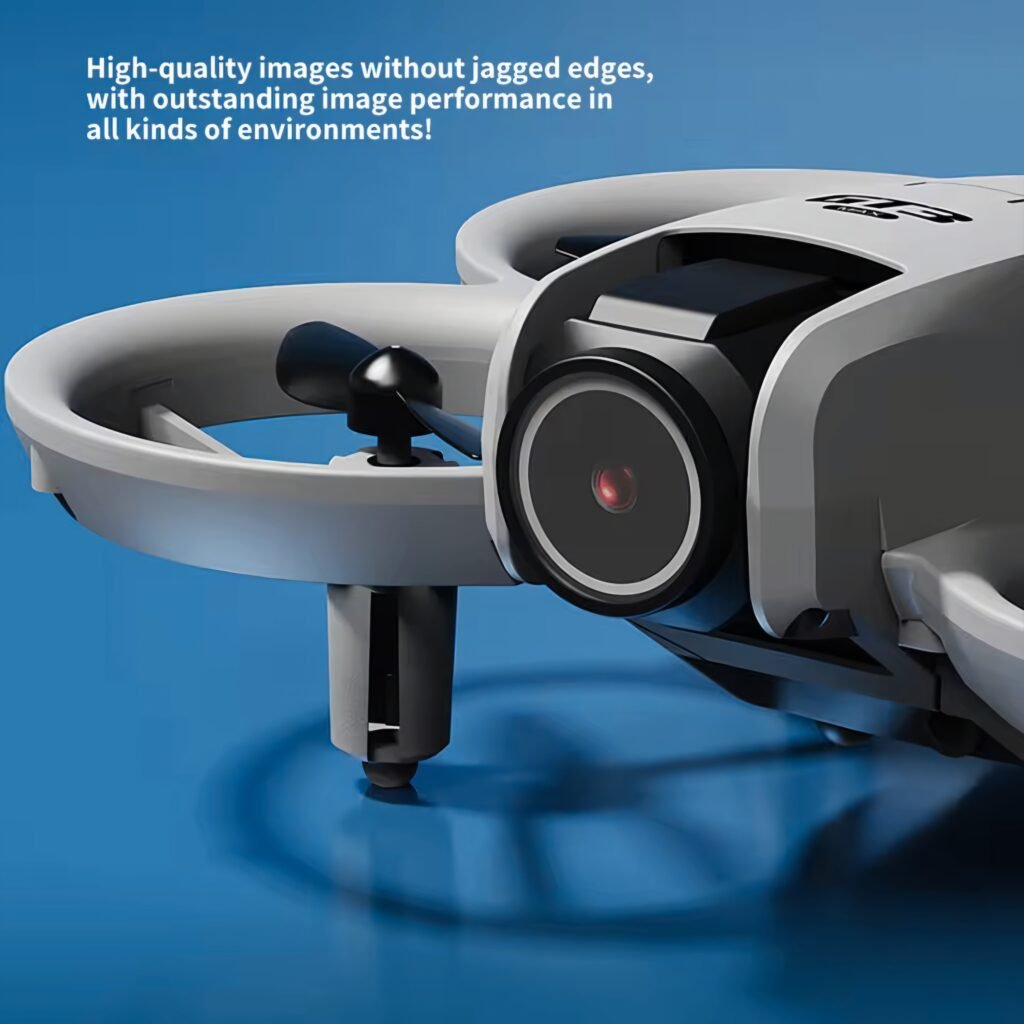 Close-up view of GT3 MAX Drone 8K HD camera lens and propeller guards