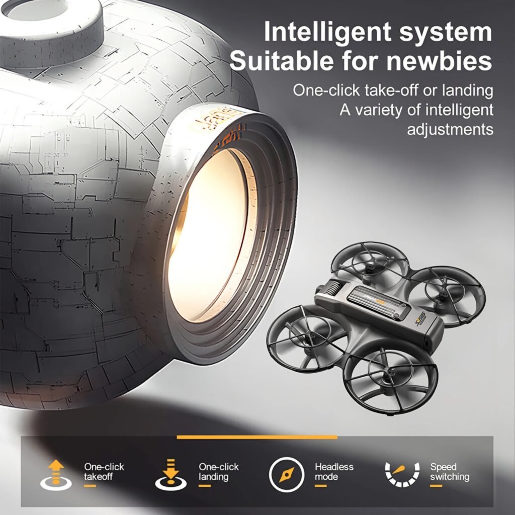 Infographic detailing the S156 drone's intelligent flight system, diverse flight modes, and fully protected design