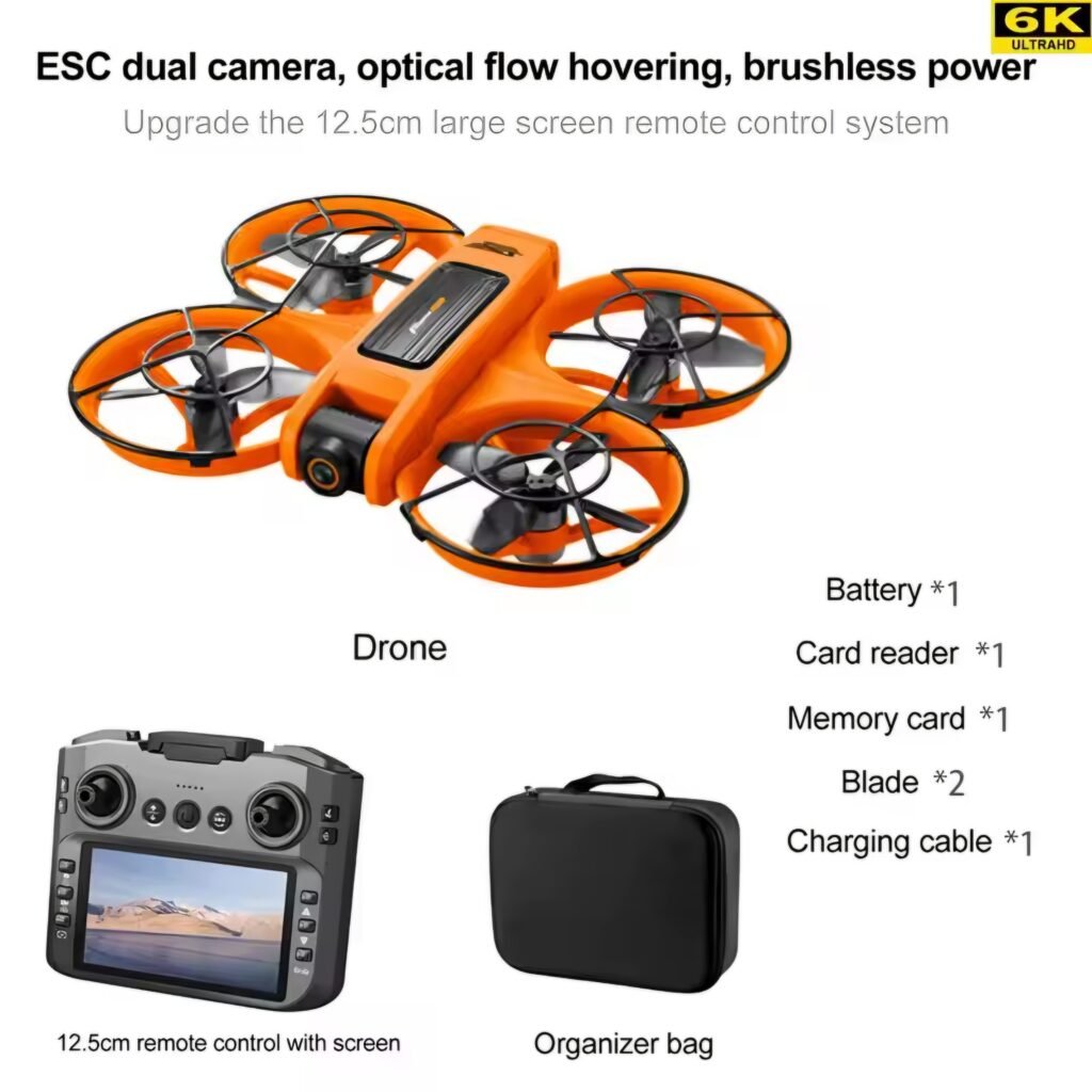 S156 Drone orange "Fly More" combo with three batteries, remote, and carrying case, available for purchase.