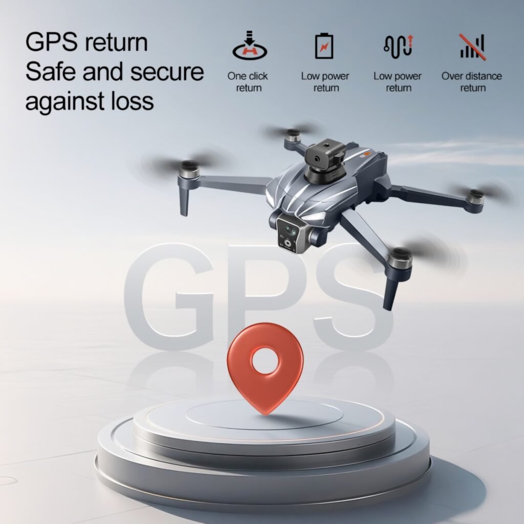 K18 Max drone highlighting GPS return for safe and secure flight.