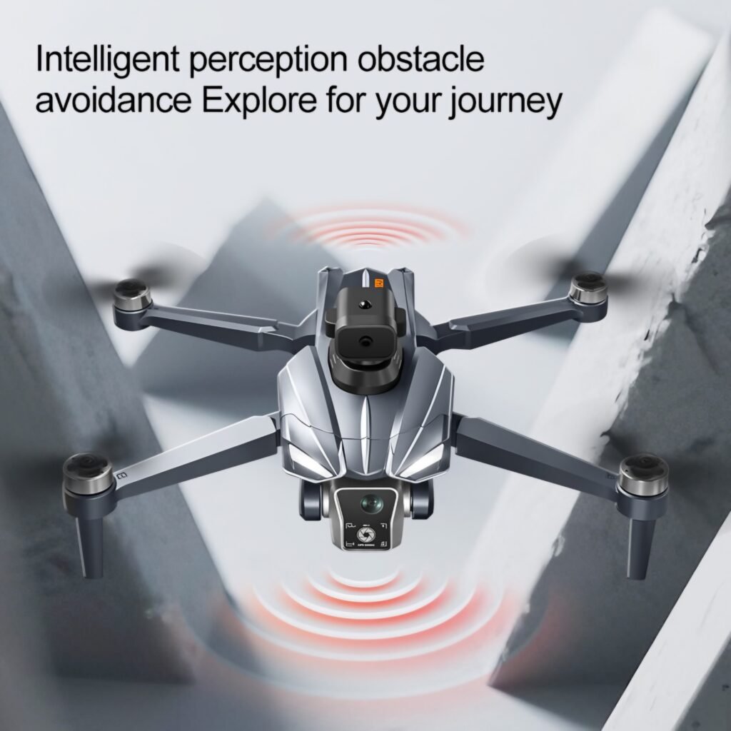 K18 Max drone flying with intelligent perception obstacle avoidance system active.