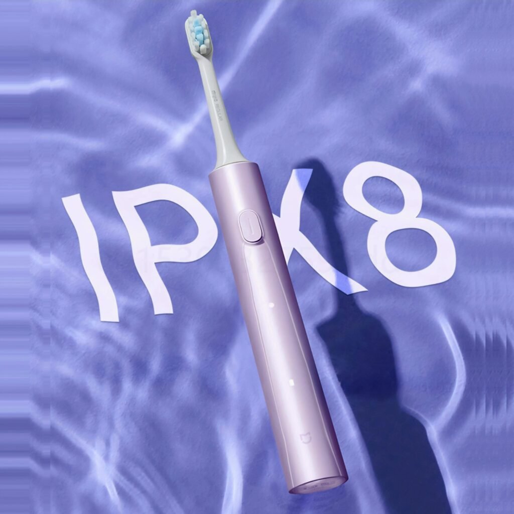 Mijia Sonic Electric Toothbrush T302 with IPX8 waterproof rating, suitable for use in wet environments.