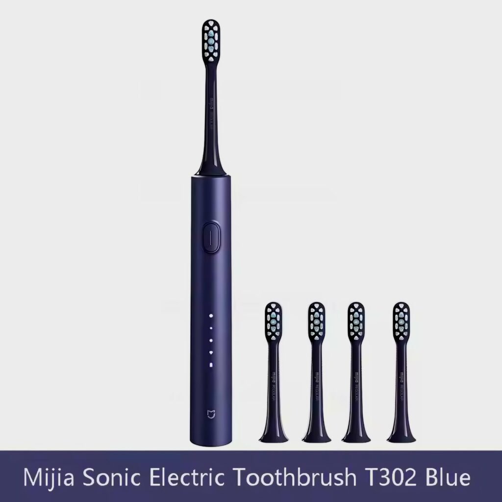 Mijia Sonic Electric Toothbrush T302 blue variant with multiple replacement brush heads included