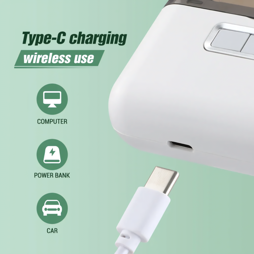 Electric nail clipper with USB Type-C charging for portable and cordless use