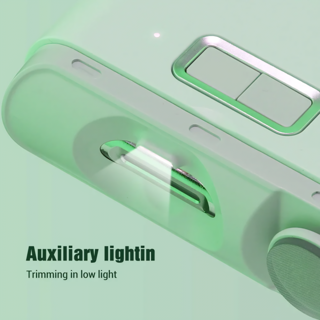 Electric nail clipper with LED light for safe nail trimming in low light