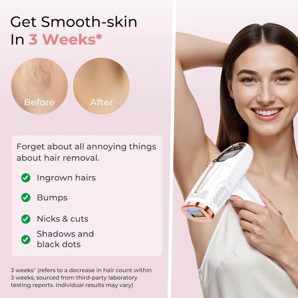 Oumonoka IPL hair removal before and after results on skin