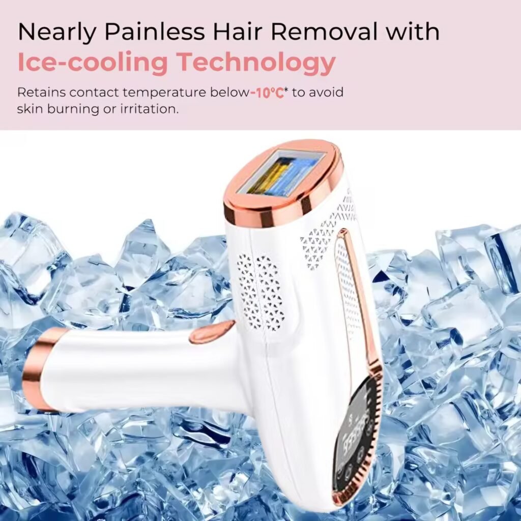 Ice cooling IPL hair removal device for smooth and painless skin treatment