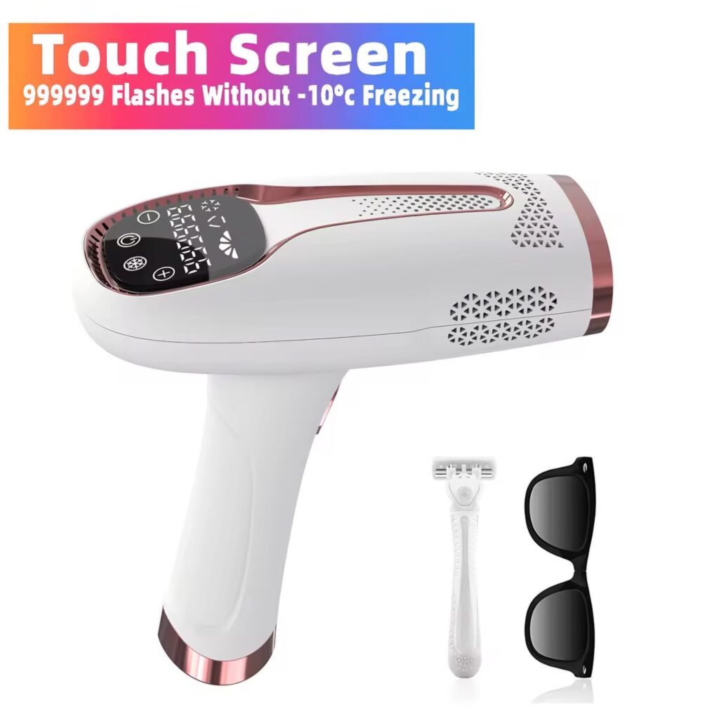 Touch screen IPL hair removal device with 999999 flashes for home use