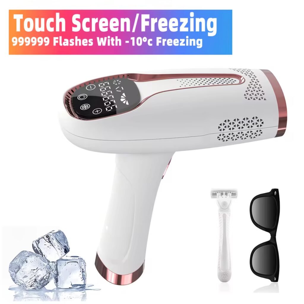 Touch screen IPL laser epilator with −10°C freezing technology for painless hair removal