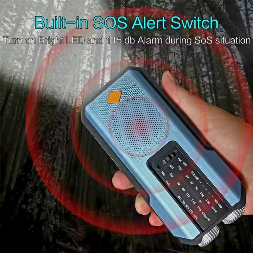Loud SOS Alarm and blinking alert light feature in the dark