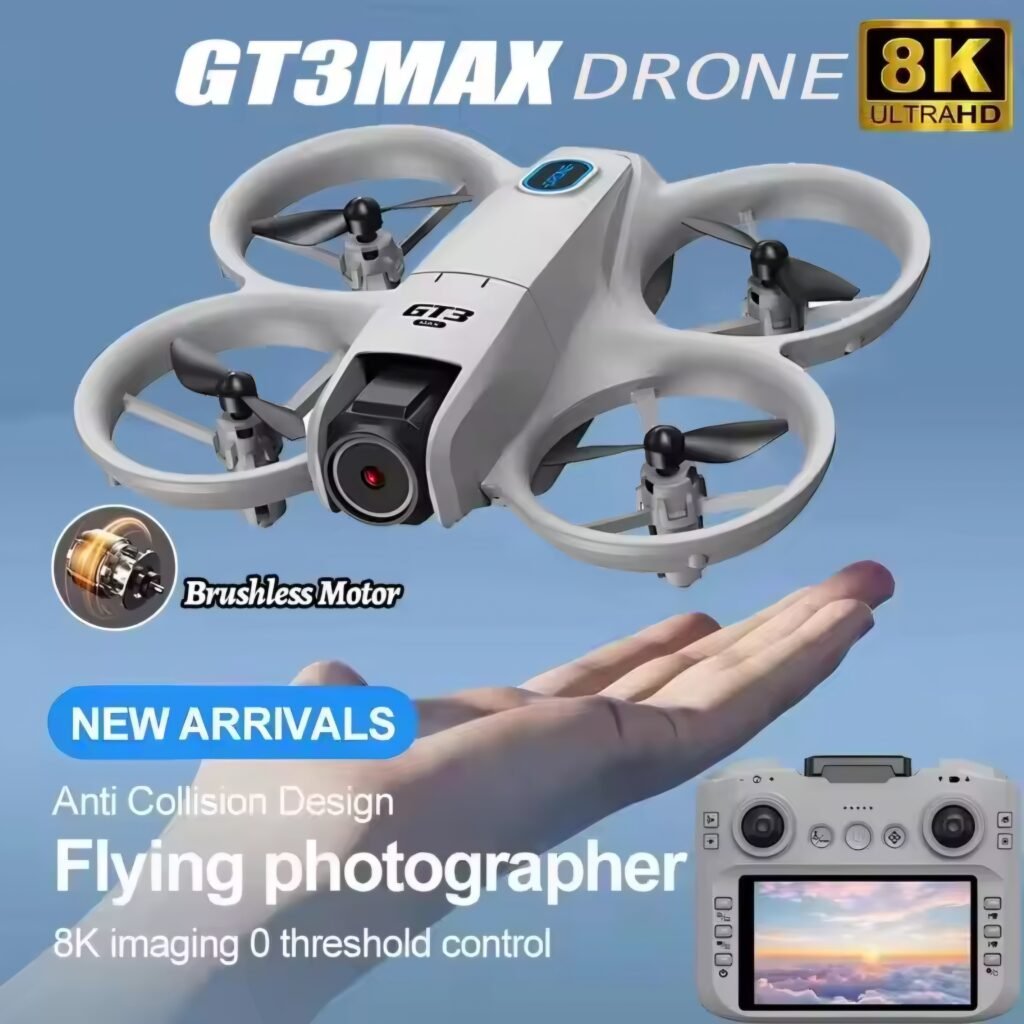 GT3 Max Drone Review - a white mini drone with its FPV remote control
