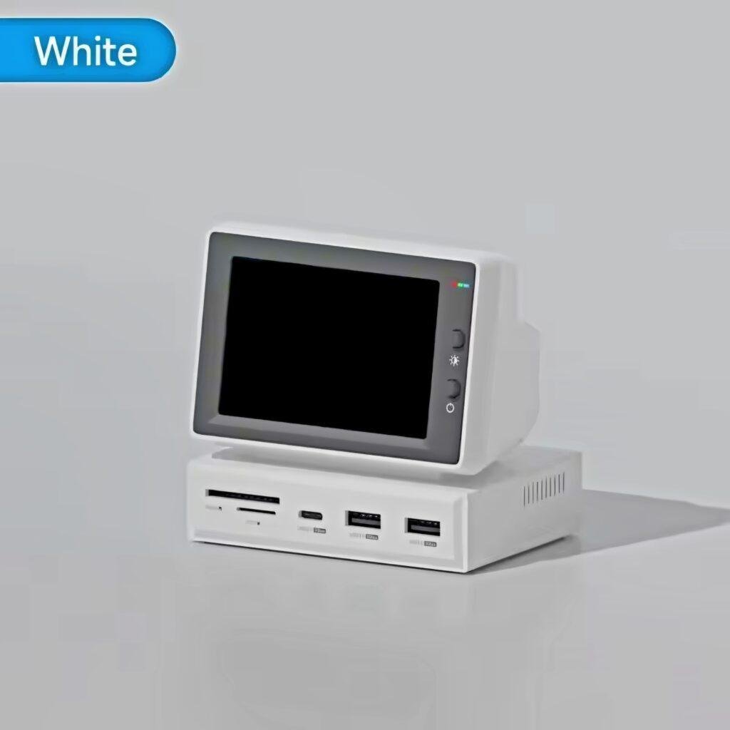 Hagibis Mini PC Monitor white version front view on a clean background