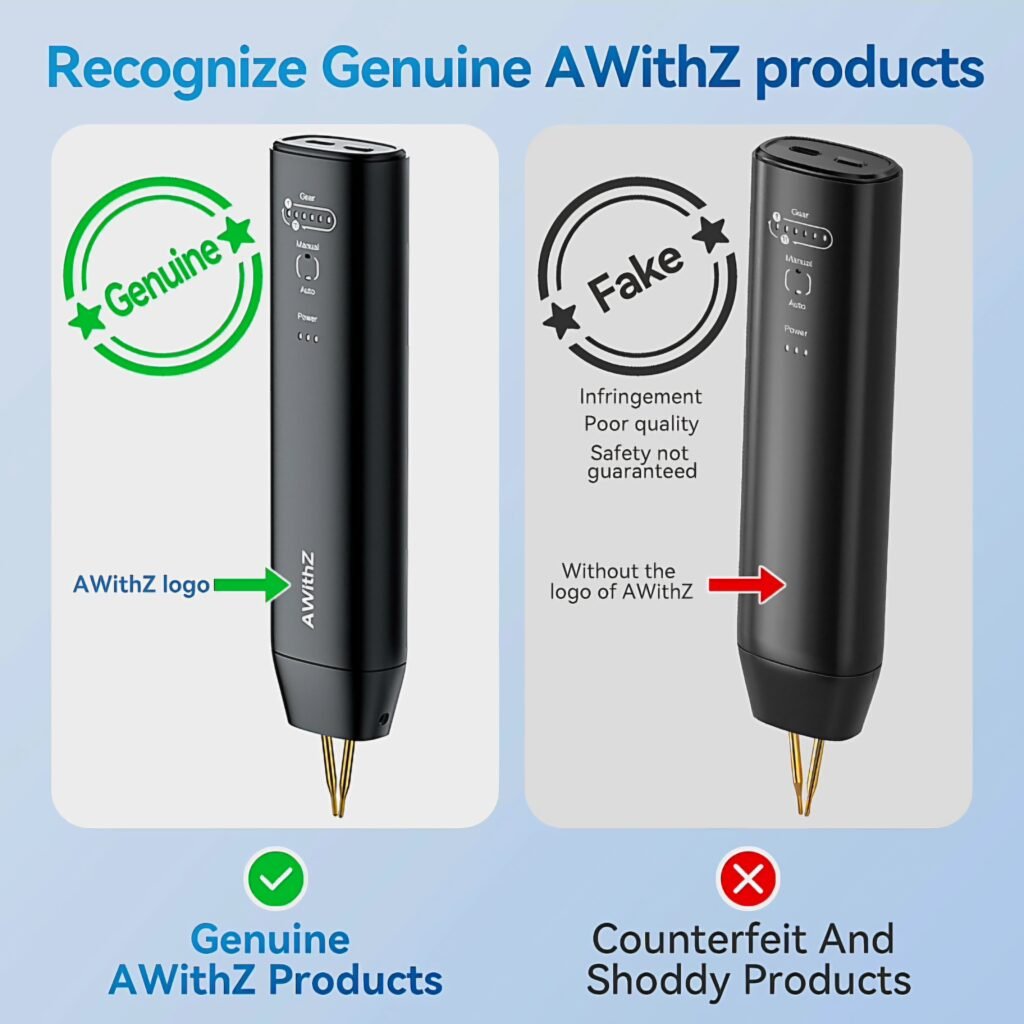 Comparison between genuine and fake AWithZ spot welder products