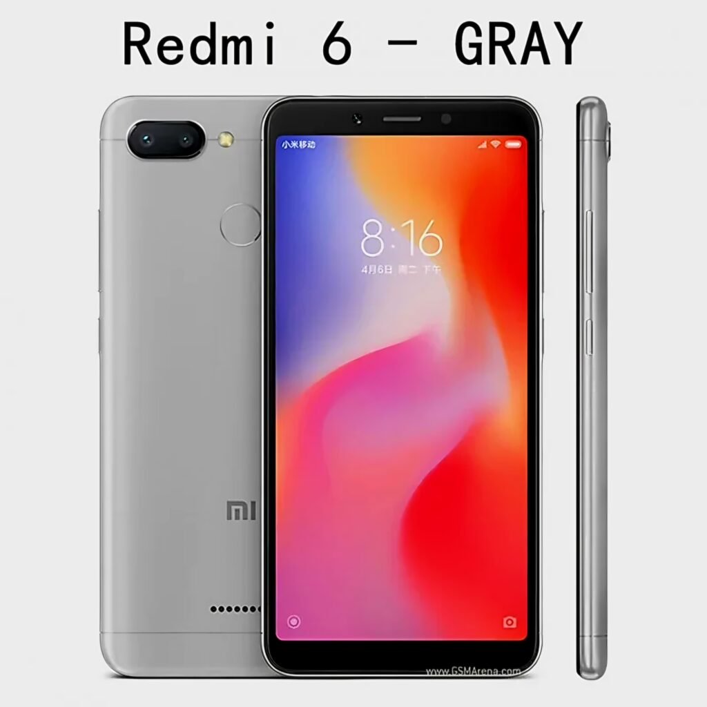 Gray color Xiaomi Redmi 6 4GB 64GB smartphone