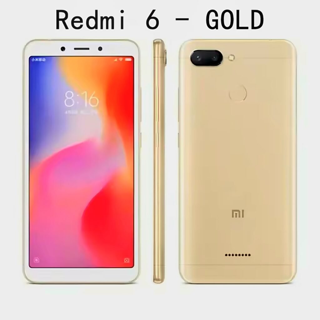 Xiaomi Redmi 6 4GB 64GB Gold Color Front and Back View
