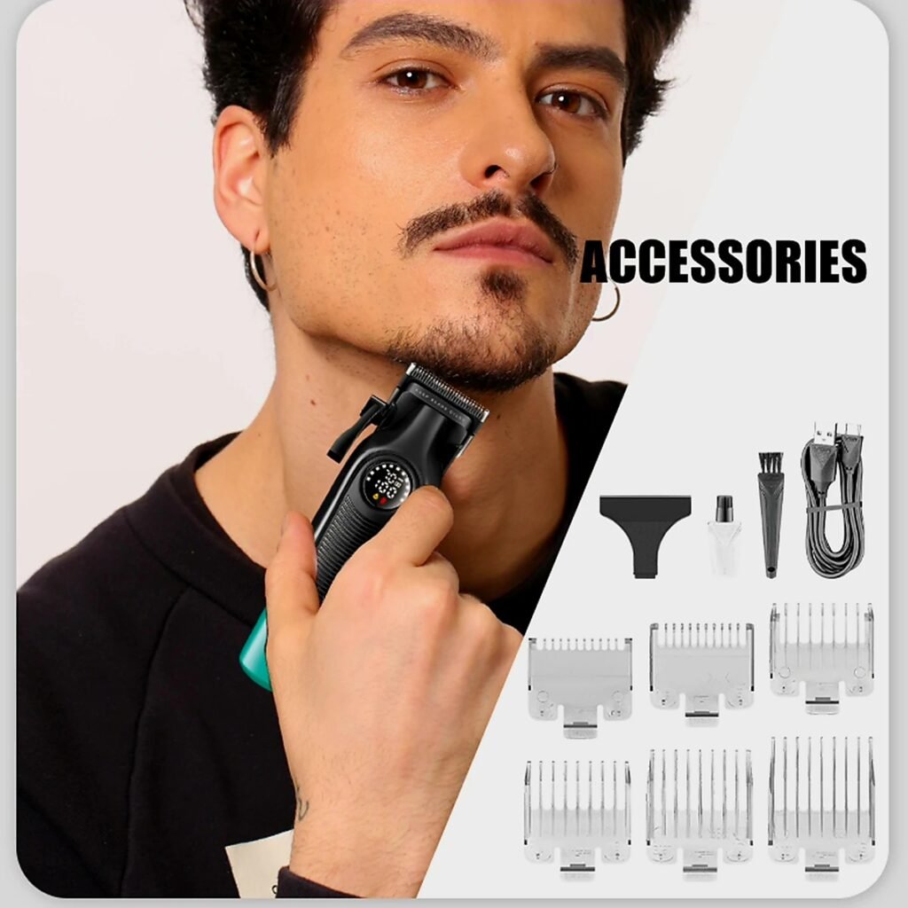 Man holding VGR 196 Professional Hair Clipper showing its compact design