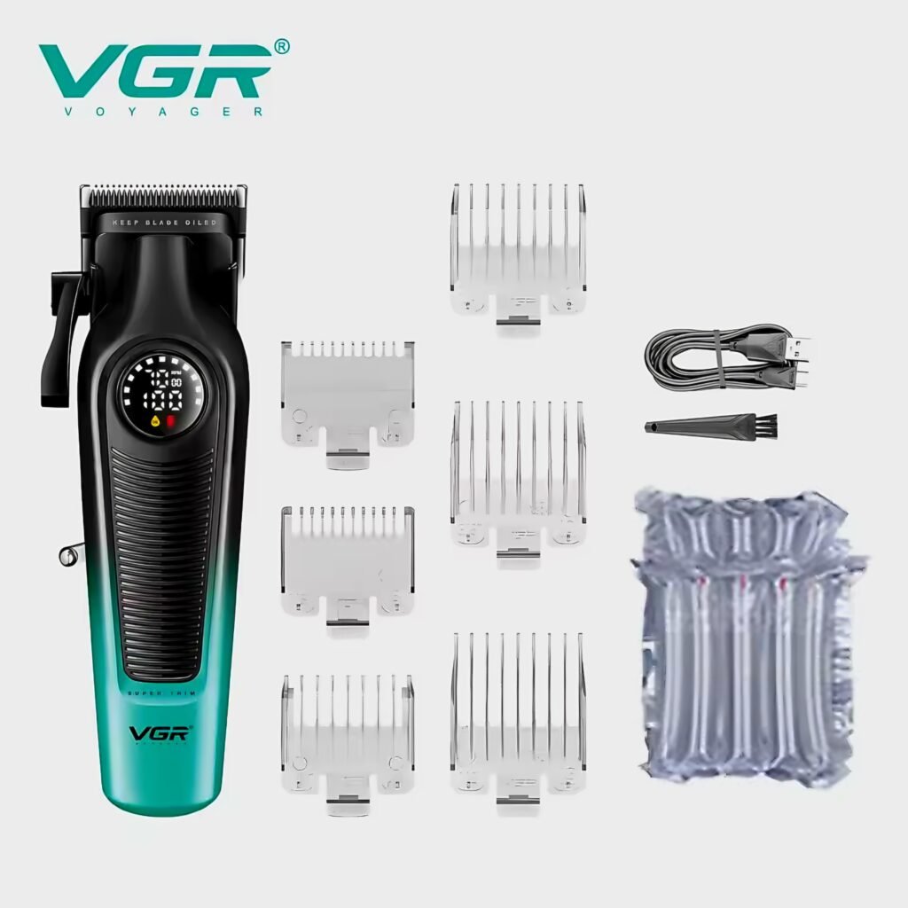 VGR 196 Professional Hair Clipper with 6 guide combs and accessories set