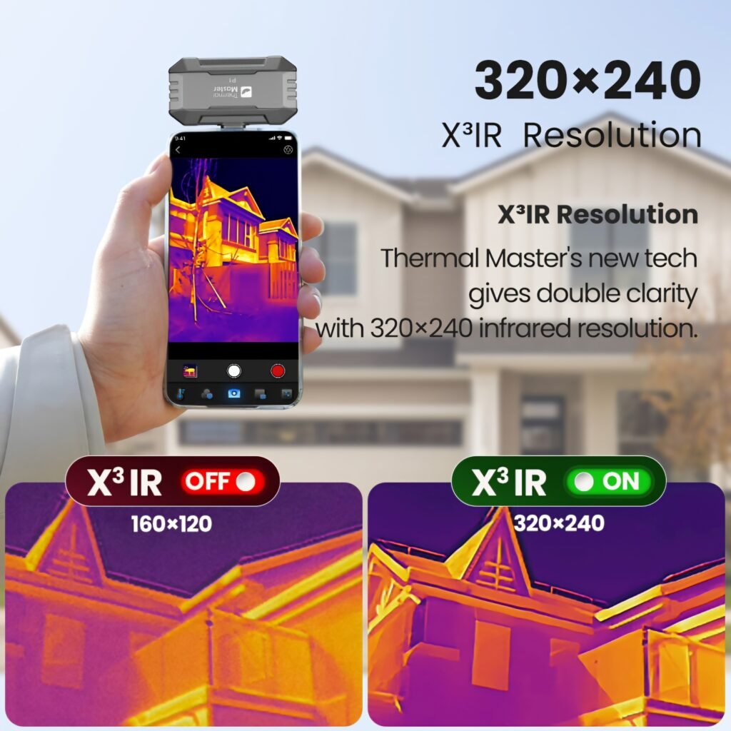 Thermal Master P1 320x240 high resolution infrared image clarity comparison
