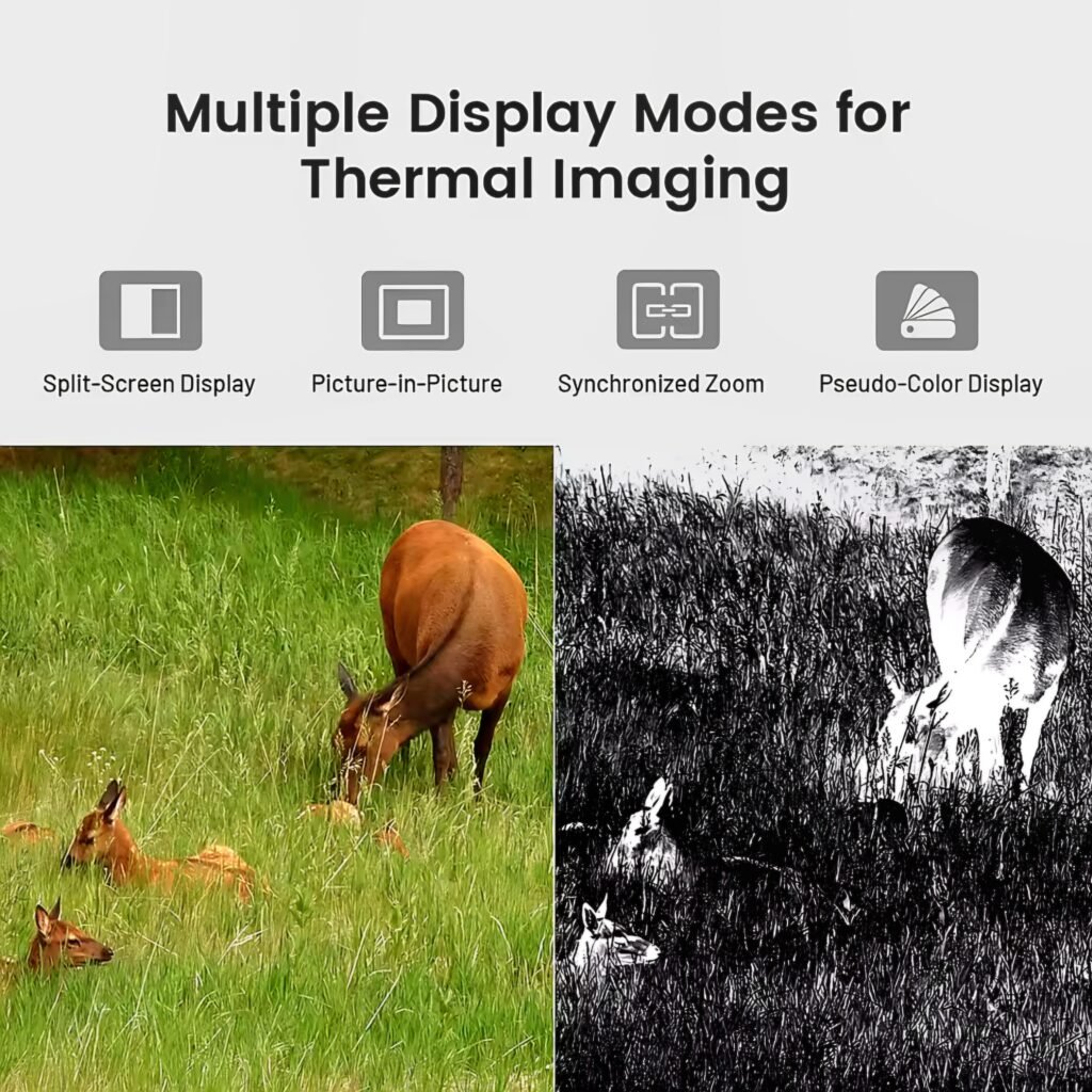 FIMI X8T V384 multiple thermal imaging display modes tracking animals