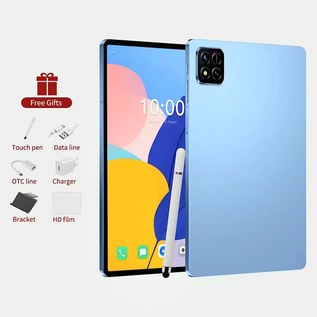 Blue Tablet Pad 7 Ultra bundle showing free gift accessories