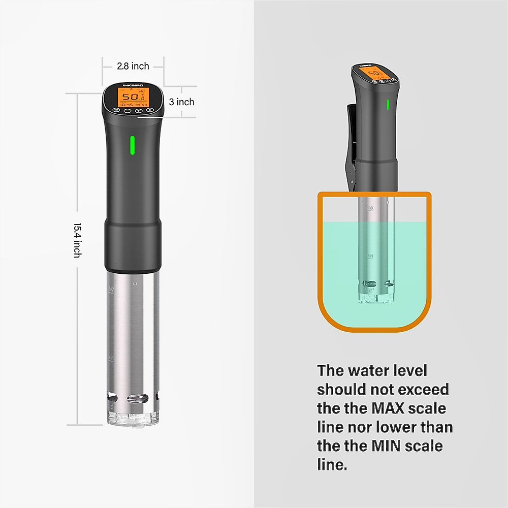 INKBIRD Culinary Sous Vide water level max and min instructions