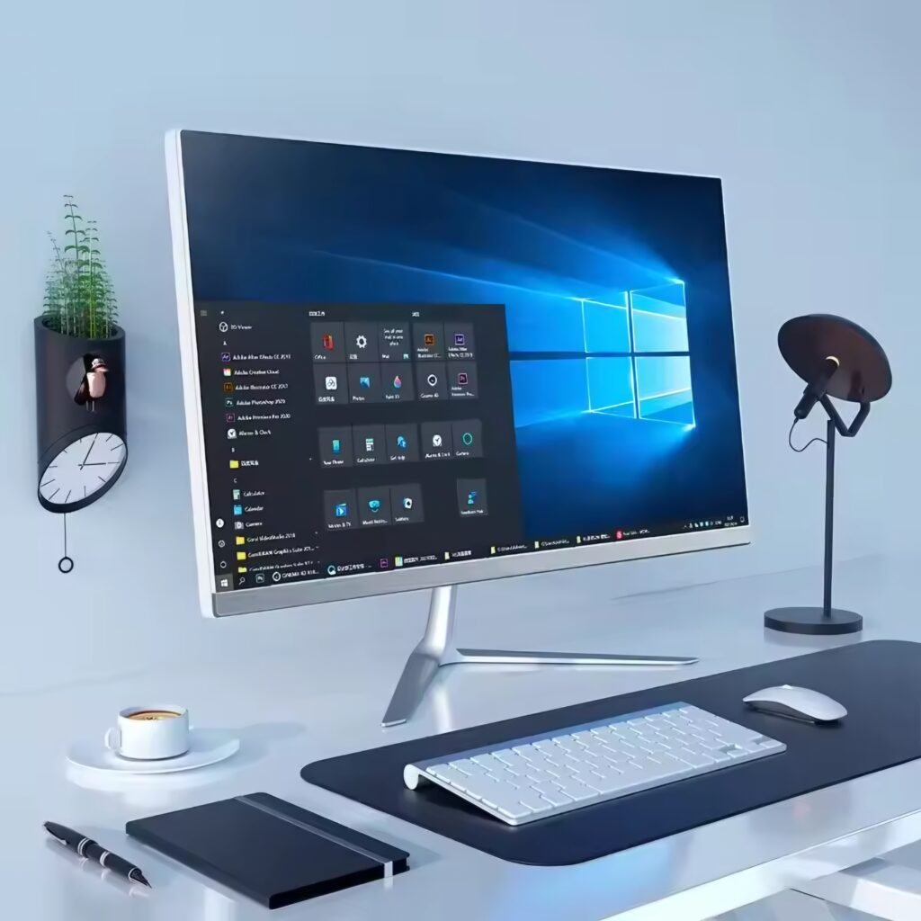 24-inch touchscreen all in one PC review desk setup