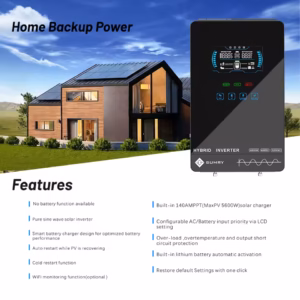 Sumry 6000W hybrid solar inverter home backup power features