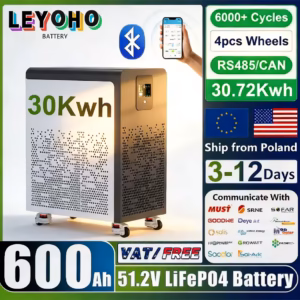 LEYOHO 48V 600Ah 30kWh LiFePO4 Battery Pack with Bluetooth, wheels, and RS485/CAN communication for home solar storage review