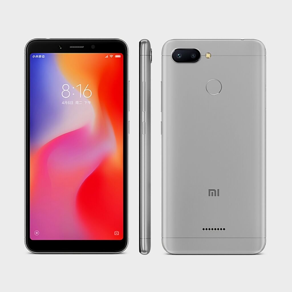 Xiaomi Redmi 6 4GB 64GB Grey Front and Back View