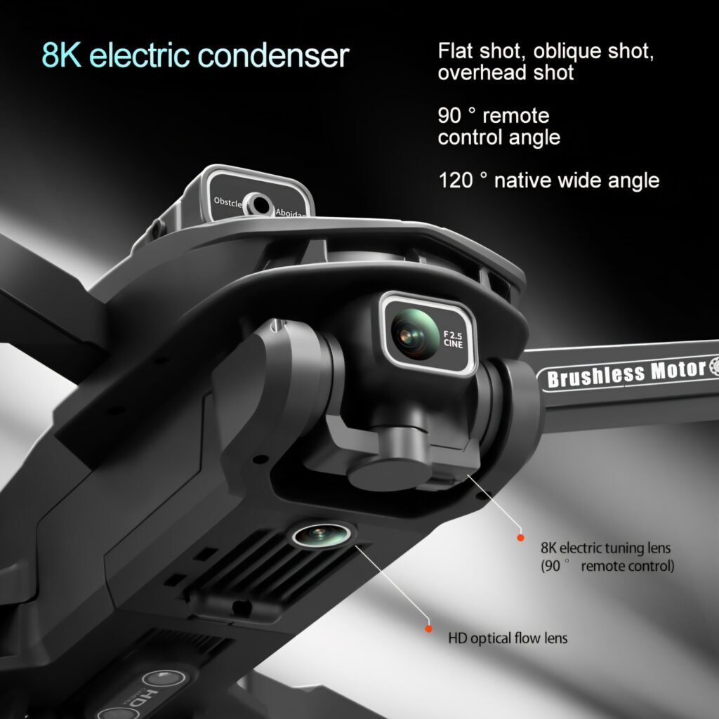 V168 Pro MAX Drone Review - 8K dual camera and brushless motor close-up