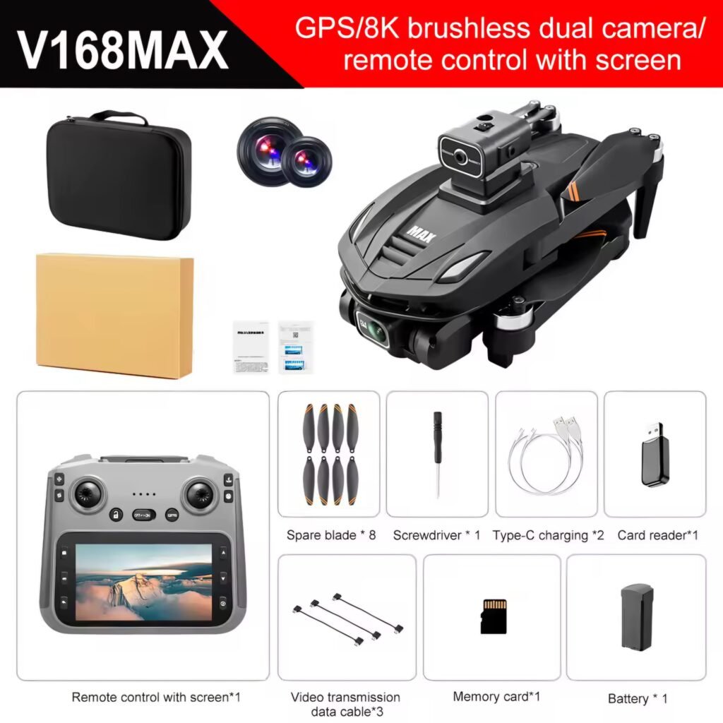 V168 Pro MAX Drone Review - Unboxing contents and accessories included