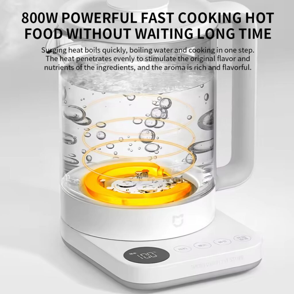 Xiaomi Mijia N1 Health Pot Review showing 800W powerful heating base for fast cooking.
