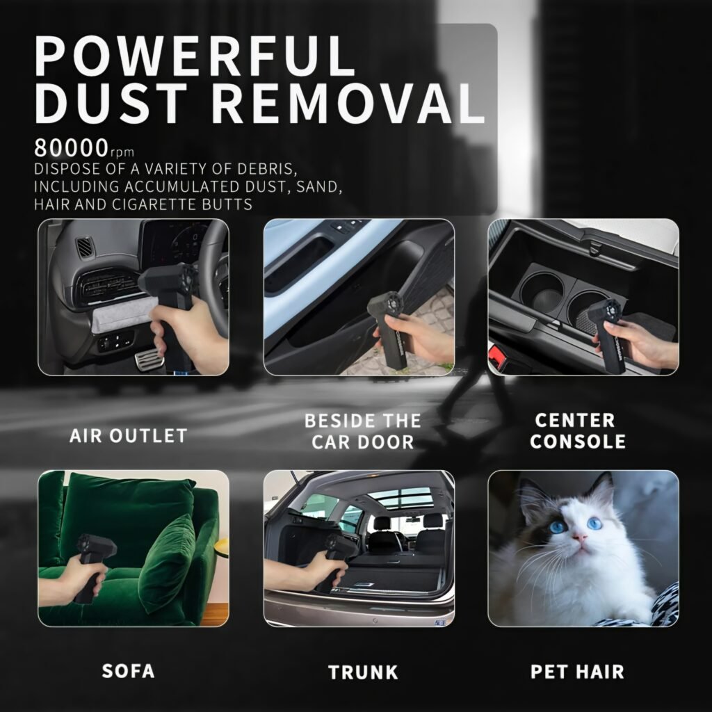 CROSSGUN powerful dust removal uses for car and home cleaning