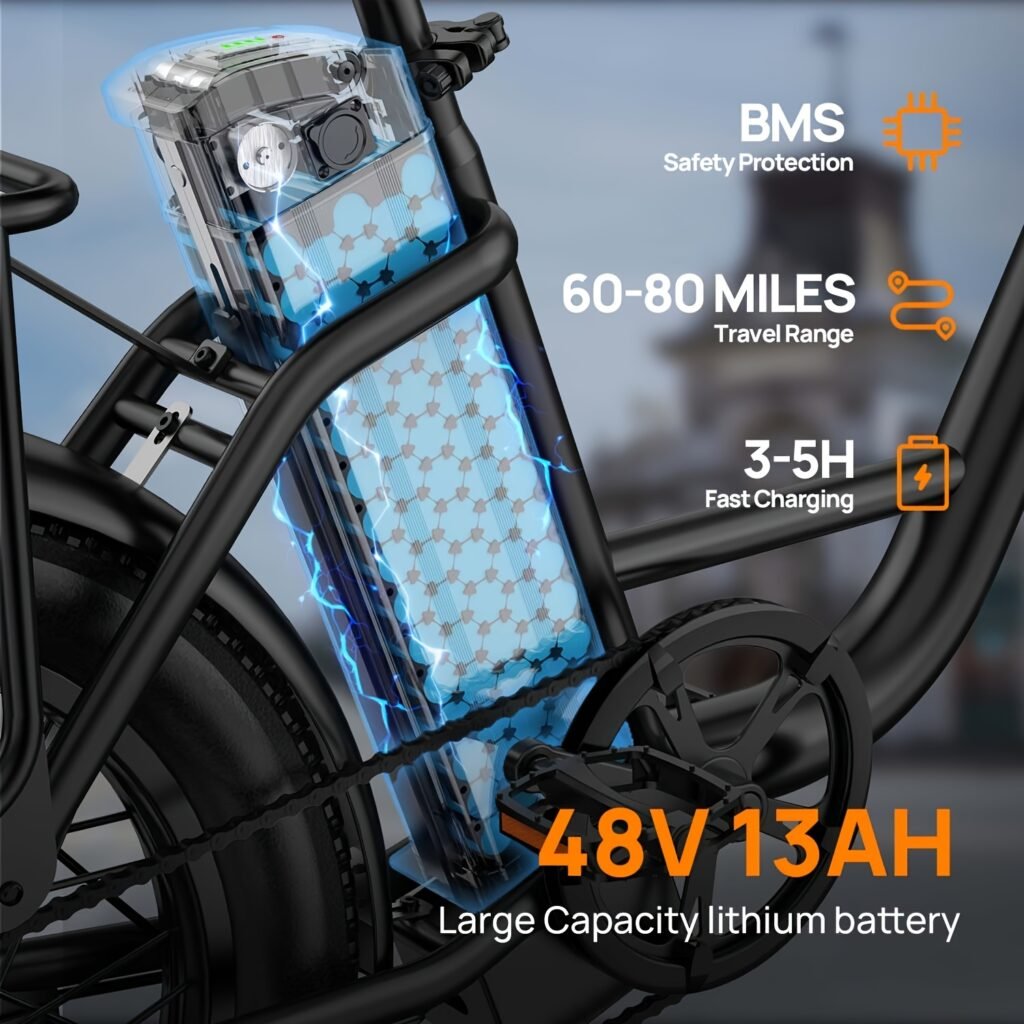 URLIFE E20 48V 13Ah large capacity lithium battery with 60 to 80 miles range