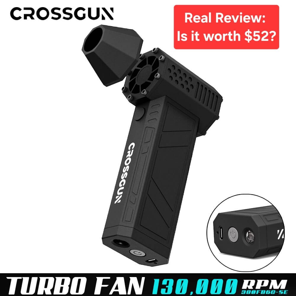CROSSGUN Mini Jet Turbo Fan 130000 RPM rechargeable air blower review