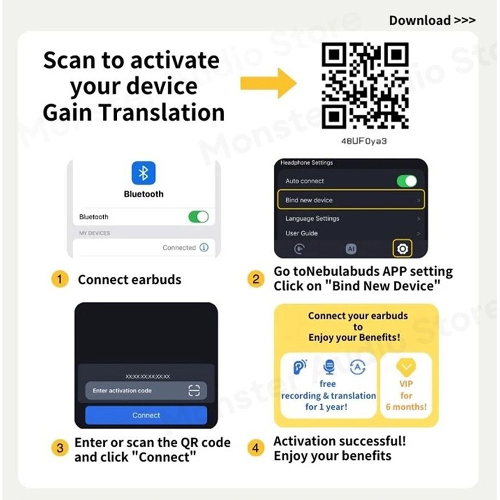 Lenovo GT100 real-time translation activation guide and Bluetooth pairing steps
