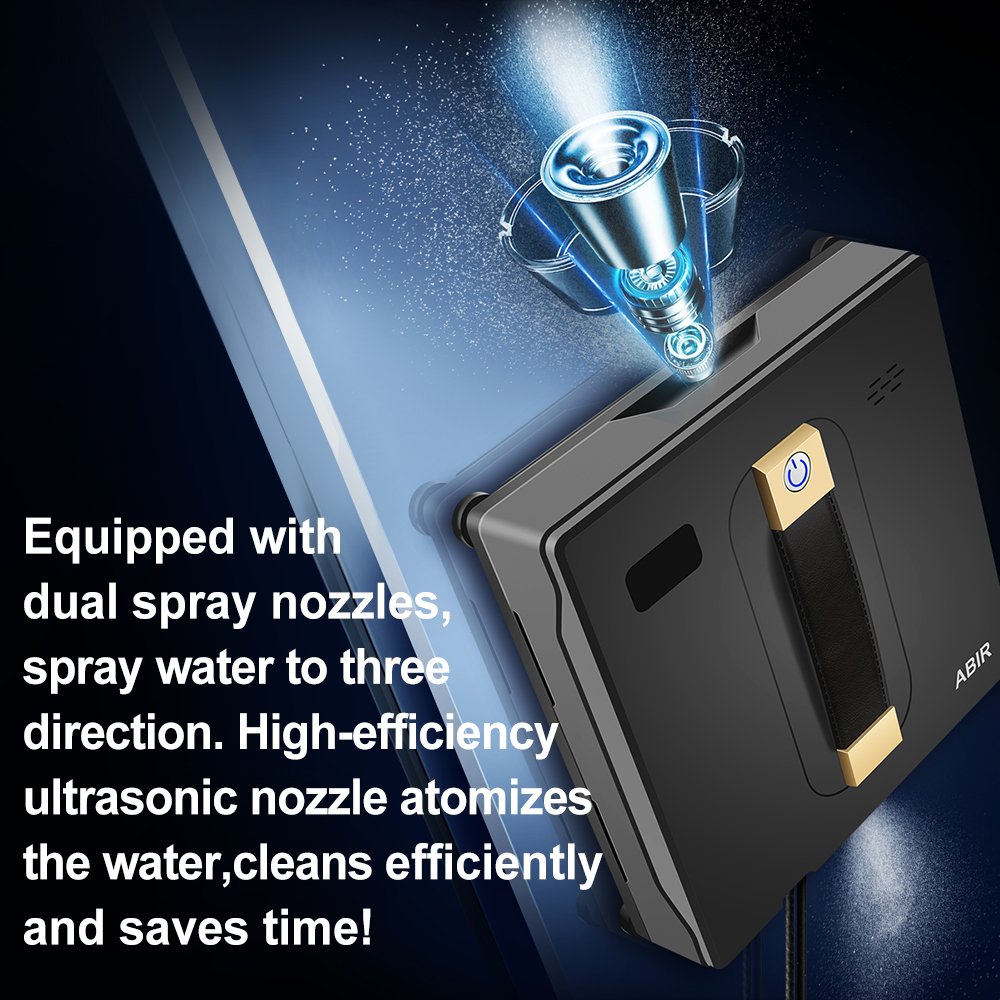 ABIR WD8 robot window cleaner with dual water spray nozzles