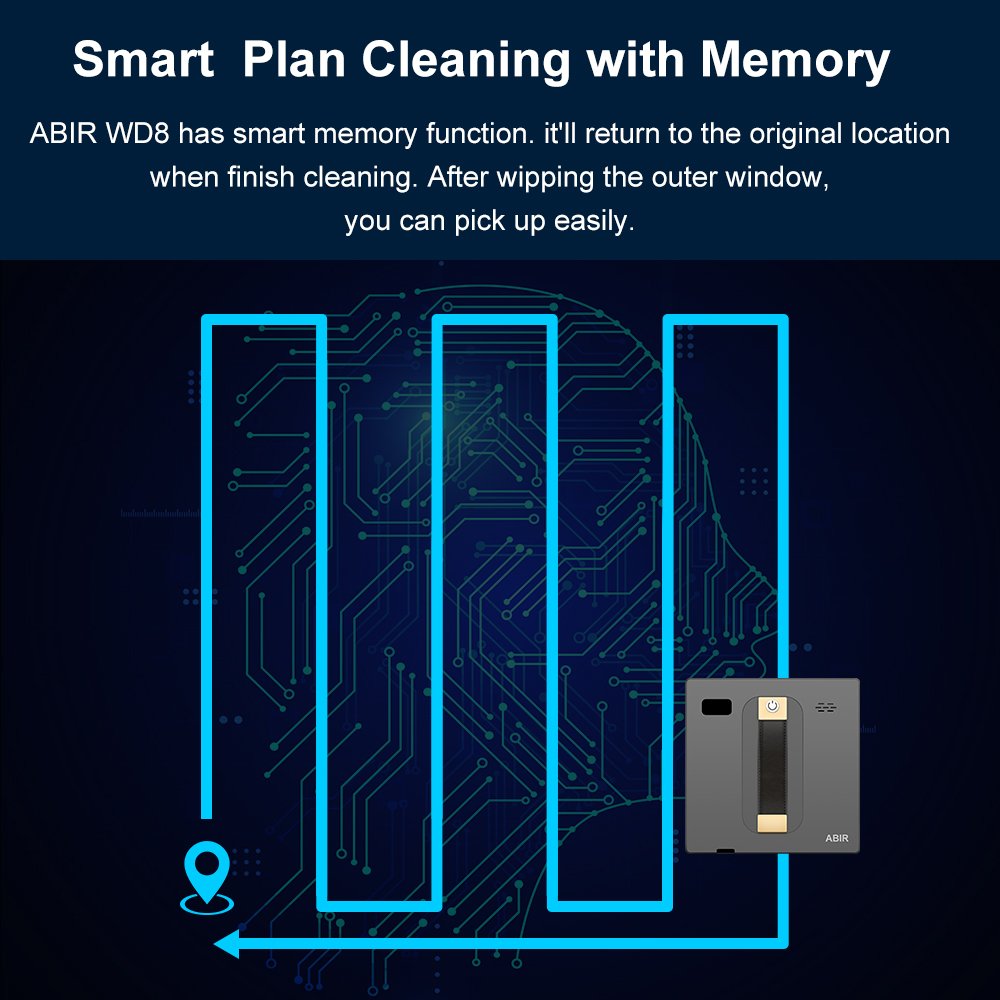 ABIR WD8 smart path planning with memory cleaning route