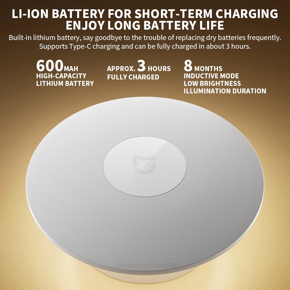 Xiaomi Mijia Night Light 3 lithium ion battery and type c charging features
